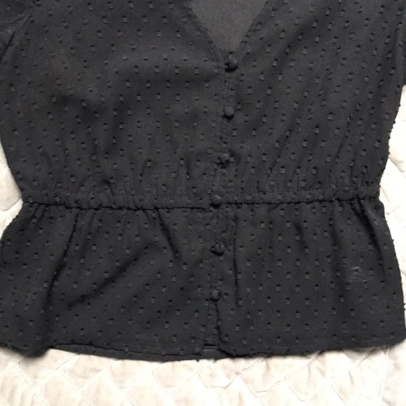 Black V Neck Blouse, size S - Picture 2 of 11